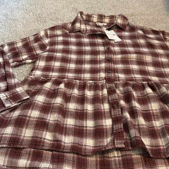 NWT American Eagle baby doll flannel shirt - Picture 4 of 5